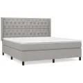 cadre de lit avec matelas Gris clair 160x200cm Tissu
