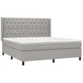 cadre de lit avec matelas Gris clair 160x200cm Tissu