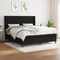 cadre de lit avec matelas Noir 160x200 cm Tissu