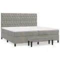 cadre de lit et matelas Gris clair 200x200cm Velours