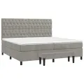 cadre de lit et matelas Gris clair 200x200cm Velours