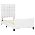 Cadre de lit avec tête de lit Blanc 100x200 cm Similicuir