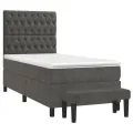 cadre de lit avec matelas Gris foncé 100x200 cm