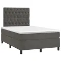 cadre de lit et matelas Gris foncé 120x200cm Velours
