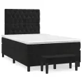 cadre de lit avec matelas Noir 120x200 cm Velours