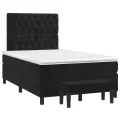 cadre de lit avec matelas Noir 120x200 cm Velours