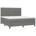 cadre de lit avec matelas Gris foncé 180x200cm Tissu