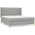 cadre de lit avec matelas Gris clair 180x200cm Tissu