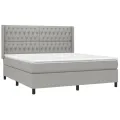 cadre de lit matelas LED Gris clair 180x200 cm Tissu