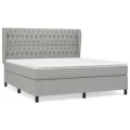 cadre de lit avec matelas Gris clair 180x200cm Tissu