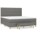 cadre de lit avec matelas Gris foncé 180x200cm Tissu
