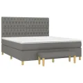 cadre de lit avec matelas Gris foncé 180x200cm Tissu