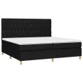 cadre de lit et matelas et LED Noir 200x200 cm Tissu