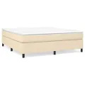 cadre de lit avec matelas Crème 160x200 cm Tissu