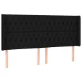 Tête de lit à LED Noir 203x16x118/128 cm Tissu