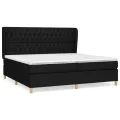 cadre de lit avec matelas Noir 200x200 cm Tissu