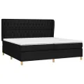 cadre de lit avec matelas Noir 200x200 cm Tissu