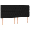 cadre de lit avec matelas Noir 200x200 cm Tissu