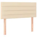 cadre de lit avec matelas LED Crème 80x200 cm Tissu