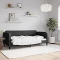 Lit de repos noir 90x190 cm tissu