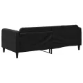 Lit de repos noir 90x190 cm tissu