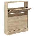 Armoire à chaussures Chêne 59x17x81 cm Bois d'ingénierie