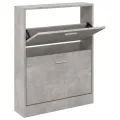 Armoire à chaussures Gris béton 59x17x81 cm Bois d'ingénierie