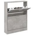 Armoire à chaussures Gris béton 59x17x81 cm Bois d'ingénierie