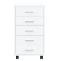 Armoire à tiroirs avec roulettes Blanc brillant Bois ingénierie