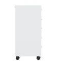 Armoire à tiroirs avec roulettes Blanc brillant Bois ingénierie