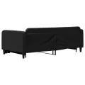 Lit de jour avec lit gigogne noir 100x200 cm tissu