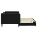 Lit de jour avec lit gigogne noir 90x200 cm velours