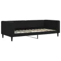 Lit de jour avec lit gigogne noir 90x200 cm velours