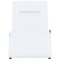 Chaise longue de massage avec oreiller Blanc Similicuir