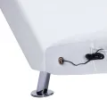Chaise longue de massage avec oreiller Blanc Similicuir