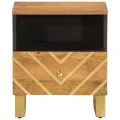 Tables de chevet 2 pcs marron et noir bois de manguier solide