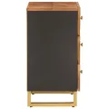 Table de chevet marron et noir 50x33x60 cm bois manguier solide