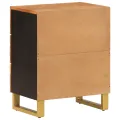 Table de chevet marron et noir 50x33x60 cm bois manguier solide