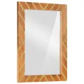 Miroir salle de bain marron 50x70x3cm bois de manguier et verre