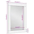 Miroir salle de bain marron 50x70x3cm bois de manguier et verre