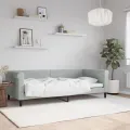 Lit de repos gris clair 90x200 cm velours