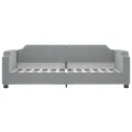 Lit de jour avec lit gigogne gris clair 100x200 cm tissu
