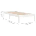 Cadre de lit Blanc Bois massif 90x190 cm Simple