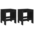 Tabourets de jardin 2 pcs noir 40x36x45 cm bois massif de pin