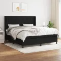 cadre de lit avec matelas Noir 160x200 cm Tissu