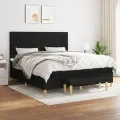 cadre de lit avec matelas Noir 160x200 cm Tissu