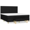 cadre de lit avec matelas Noir 160x200 cm Tissu