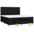 cadre de lit avec matelas Noir 160x200 cm Tissu