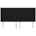 Tête de lit avec oreilles Noir 163x16x118/128 cm Tissu
