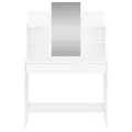 Coiffeuse avec miroir blanc brillant 96x39x142 cm
